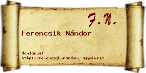 Ferencsik Nándor névjegykártya