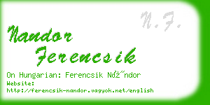 nandor ferencsik business card